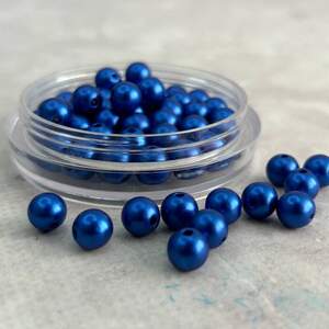 (20 грамм) Бусины пластик Ø8мм - электрик перламутр