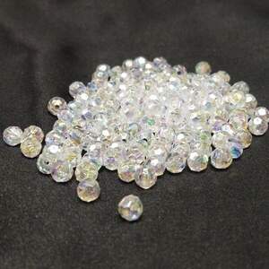 (20 гр) Бусины рондель пластик Ø6мм - прозрачные с АВ