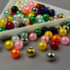 (20 грамм) Жемчуг бусины пластик Ø6 мм - Микс