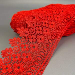 (52-727-25-026) Кружево макраме 9 см - красный