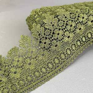 (52-727-25-055) Кружево макраме 9 см - оливковый