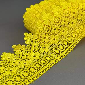 (52-727-25-189) Кружево макраме 9 см - желтый
