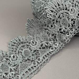 (53-727-29-006) Кружево макраме 9,5 см - серый