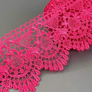 (53-727-29-028) Кружево макраме 10 см - малиновый