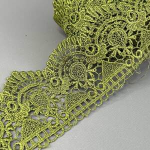 (53-727-29-055) Кружево макраме 9 см - оливковый