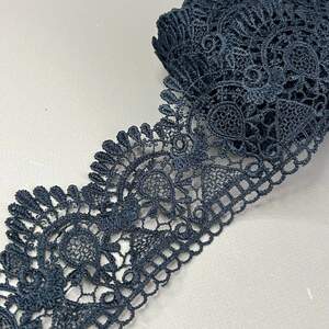 (53-727-29-154) Кружево макраме 9,5 см - синий темный