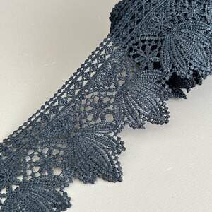 (54-727-30-154) Кружево макраме 8,5 см - синий темный