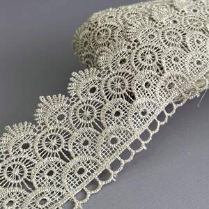 (54-727-42-007) Кружево макраме 6,5 см - серый светлый