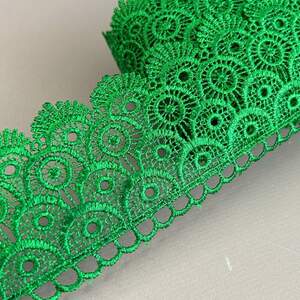 (54-727-42-019) Кружево макраме 6,5 см - зеленый