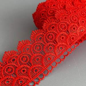 (54-727-42-026) Кружево макраме 6,5 см - красный