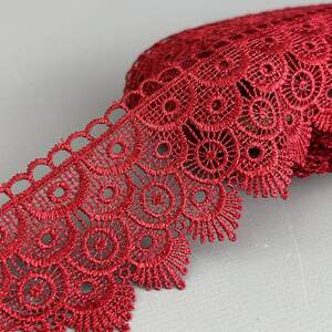 (54-727-42-037) Кружево макраме 6,5 см - бордовый