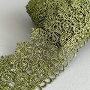 (54-727-42-055) Кружево макраме 6,5 см - оливковый