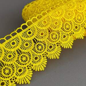 (54-727-42-189) Кружево макраме 6,5 см - желтый