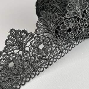 (55-727-32-002) Кружево макраме 8,5 см - черный