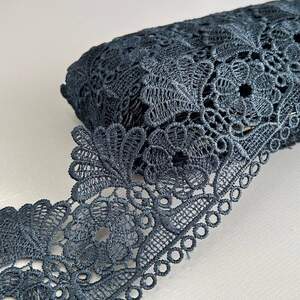 (55-727-32-154) Кружево макраме 8,5 см - синий темный