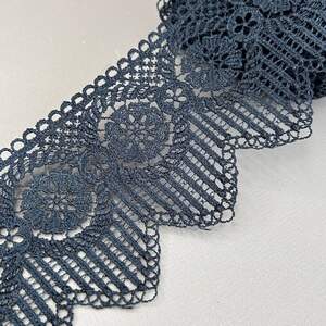 (55-727-37-154) Кружево макраме 10 см - синий темный