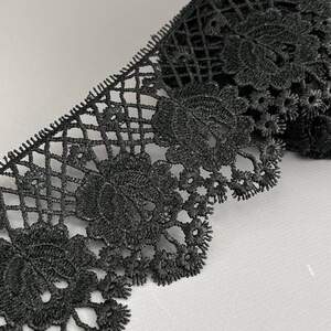 (55-727-38-002) Кружево макраме 11,5 см - черный