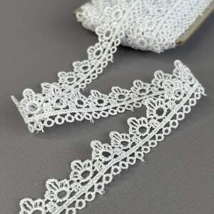 (55-727-9-001) Кружево макраме 2 см - белоснежный
