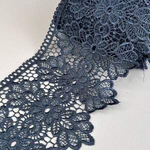 (56-727-33-154) Кружево макраме 15,5 см - синий темный