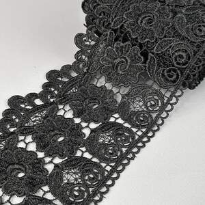 (56-727-35-002) Кружево макраме 13,5 см - черный