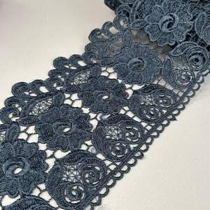 (56-727-35-154) Кружево макраме 13,5 см - синий темный