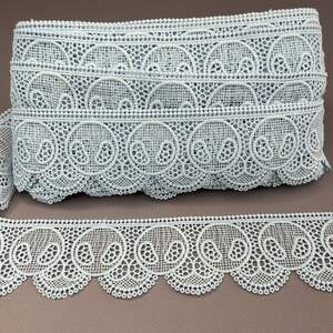 (57-J0017-008) Вязаное матовое кружево 5 см - нежно голубой