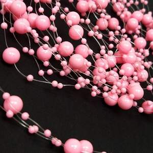 (5шт по 1,3 метра) Бусины на леске Ø8 и Ø3мм Цвет - розовый (5шт по 1,3 метра) Бусины на леске Ø8 и Ø3мм Цвет - розовый