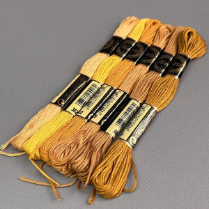 (6 шт по 8м) Набор мулине Airo (нитки для вышивания) - горчичный микс (676-3829)