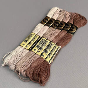 (6 шт по 8м) Набор мулине Airo (нитки для вышивания) - капучино микс (453-779)