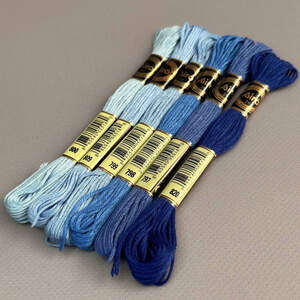 (6 шт по 8м) Набор мулине Airo (нитки для вышивания) - хаки микс (3013-730)