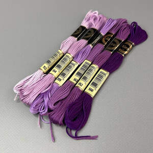 (6 шт по 8м) Набор мулине Airo (нитки для вышивания) - сиреневый микс (153-550)