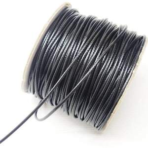 (75 м) Вощёный шнур 1,5мм, полиэстер черный