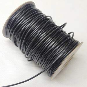 (75м) Вощёный шнур 2мм, полиэстер черный
