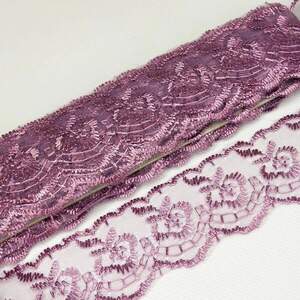 (9 метров) Кружево Яблочко органза (ширина 4 см) Амарантовый