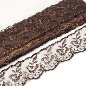 (9 метров) Кружево Яблочко органза (ширина 4см) Коричневый