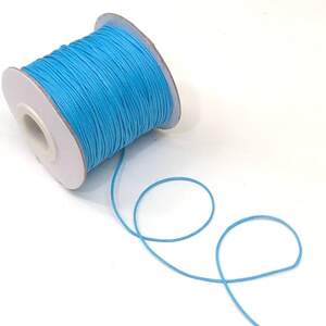 1 м - Вощеный шнур полированный 0,8 мм - голубой