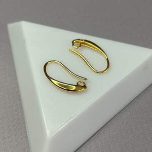 1 пара - Швензы для сережек гиппоаллергенный сплав Капля 20 мм - золото