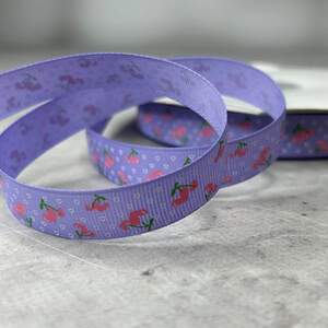 1,5 см Лента репсовая с принтом на метраж - #735/2 сиреневый