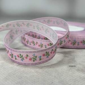 1,5 см Лента репсовая с принтом на метраж - #746/1 сиреневый