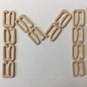 10 шт. - Бежевый 1 см регулятор (МЕТАЛЛ) для бретелей бюстгальтера (застежка)
