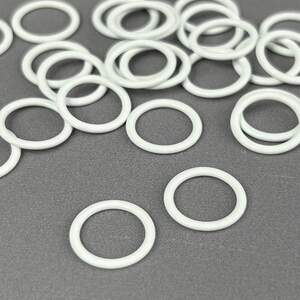 10 шт. - Белый 1 см регулятор (МЕТАЛЛ) для бретелей бюстгальтера (кольцо)