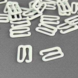 10 шт. - Белый 1,2 см регулятор (МЕТАЛЛ) для бретелей бюстгальтера (застежка)