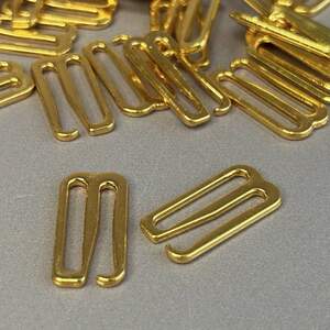 10 шт. - Золото 2 см регулятор (МЕТАЛЛ) для бретелей бюстгальтера (застежка)