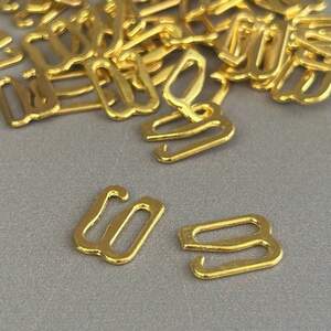 10 шт. - Золотой 1 см регулятор (МЕТАЛЛ) для бретелей бюстгальтера (застежка)