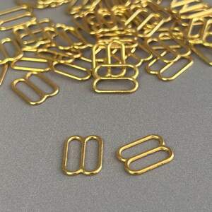 10 шт. - Золотой 1 см регулятор (МЕТАЛЛ) для бюстгальтера (восьмерка)