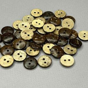 10 шт - Кокосовые натуральные пуговицы Ø-13 мм