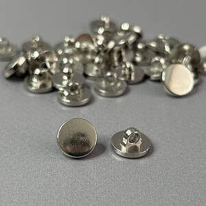 10 шт. - Пуговицы блузочные на ножке Ø-11мм, Серебро