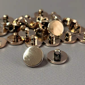 10 шт. - Пуговицы блузочные на ножке Ø-15мм, Золото
