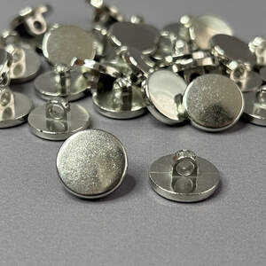 10 шт. - Пуговицы блузочные на ножке Ø-15мм, Серебро