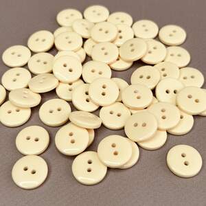 10 шт. - Пуговицы рубашечные Ø-15 мм - #103 айвори